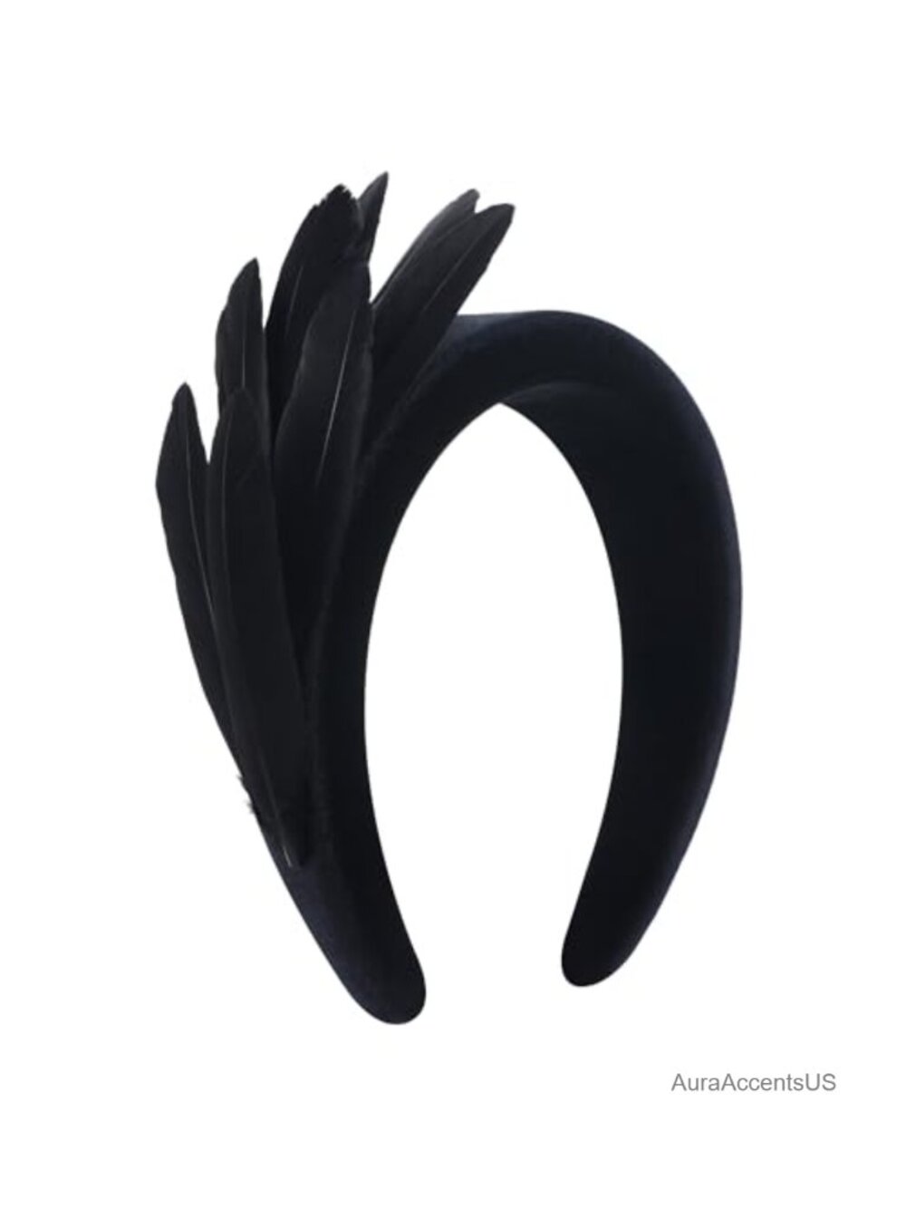 Vintage Feather Headband Velvet Fascinator 1920s Tea Party Cocktail